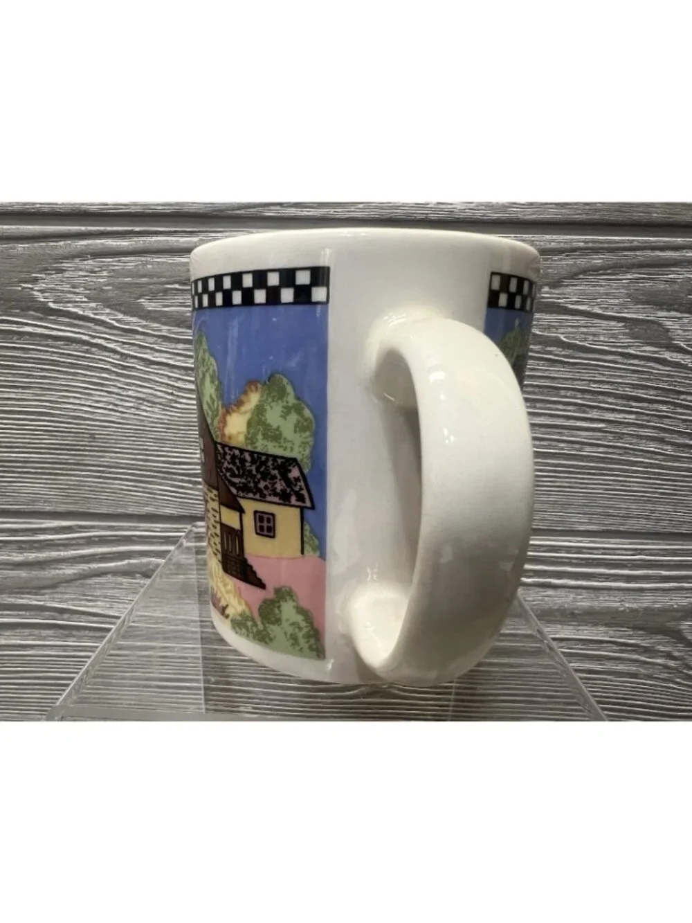 Gibson Housewares Water Mill Country Scene Coffee Mug Cup 3.75” Pastels